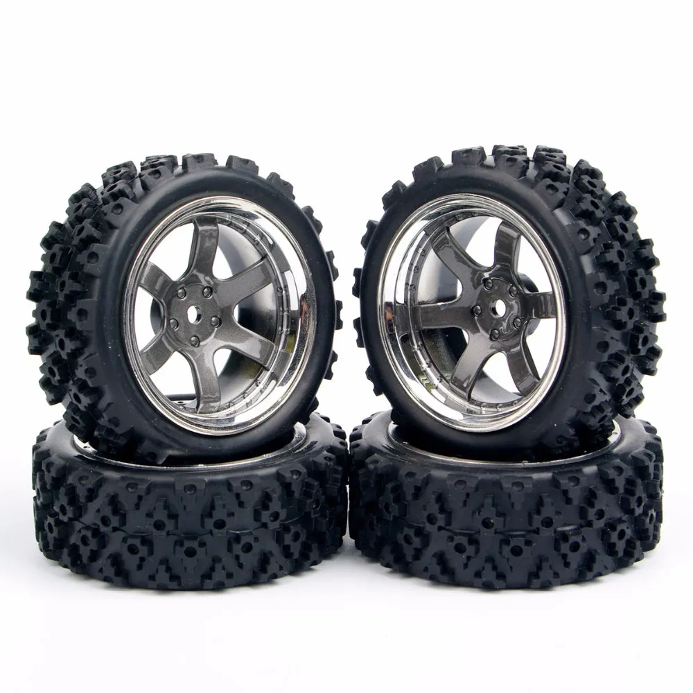 

В наличии 4 шт./компл. 1/10 Масштаб RC Резиновые шины F HSP HPI RC раллийные шины обод колеса 1/10 гонки по бездорожью гоночный автомобиль