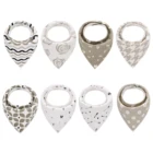 Детские слюнявчики 8 шт.лот, Слюнявчики из 100% органического хлопка, Сверхмягкие Слюнявчики для кормления мальчиков и девочек