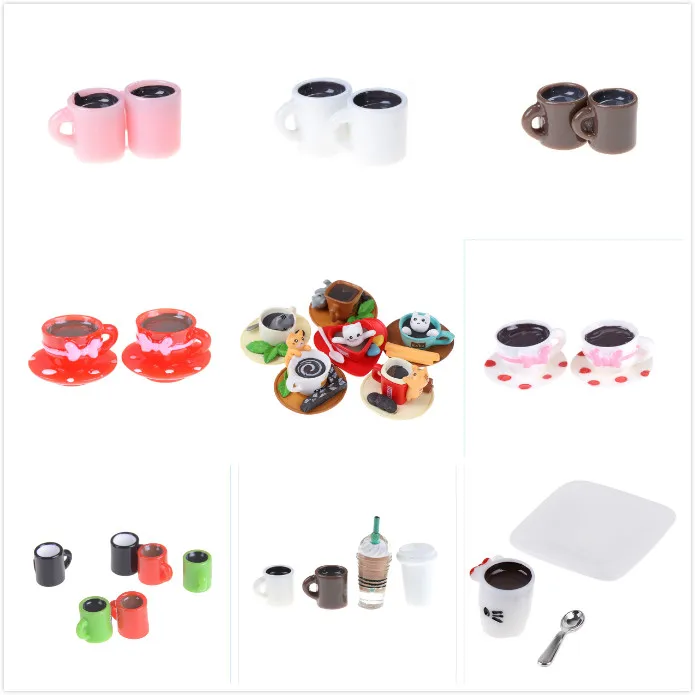 Миниатюрная Милая чашка миниатюрный кукольный домик кофейная кухня комната еда