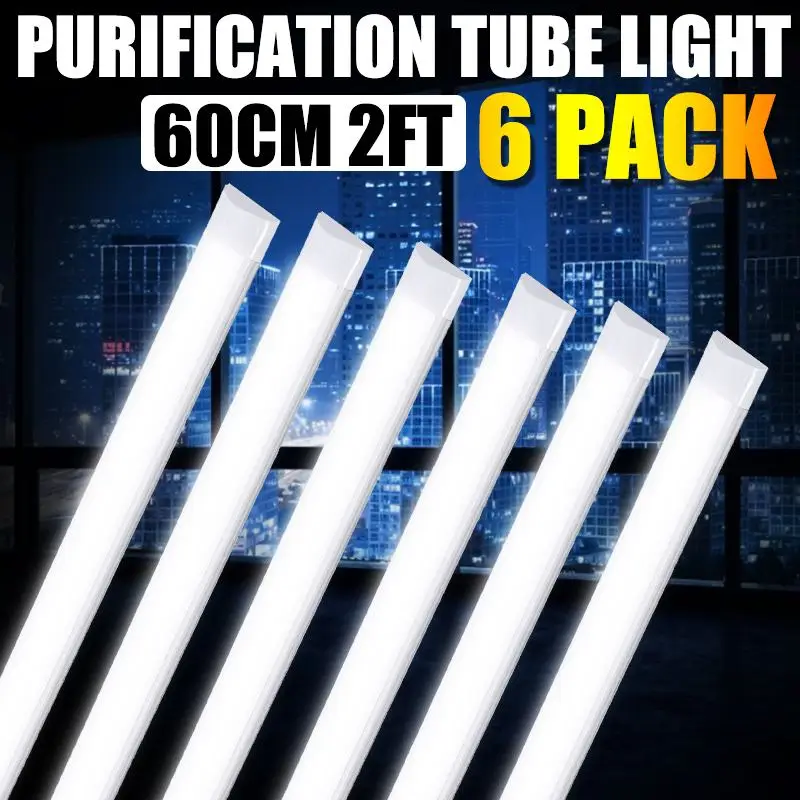 

2PCS 60CM LED Tube Cleaning Integration Purification Light 90W LED Tri-proof Batten Light 2835 LED T10 Tube Linear Lamp