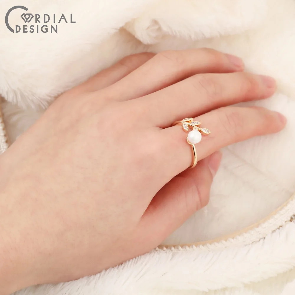 

Cordial Design 10Pcs Jewelry Accessories/CZ Ring Settings/Hand Made/Imitation Pearl/Genuine Gold Plating/Fashion Ring/DIY Making