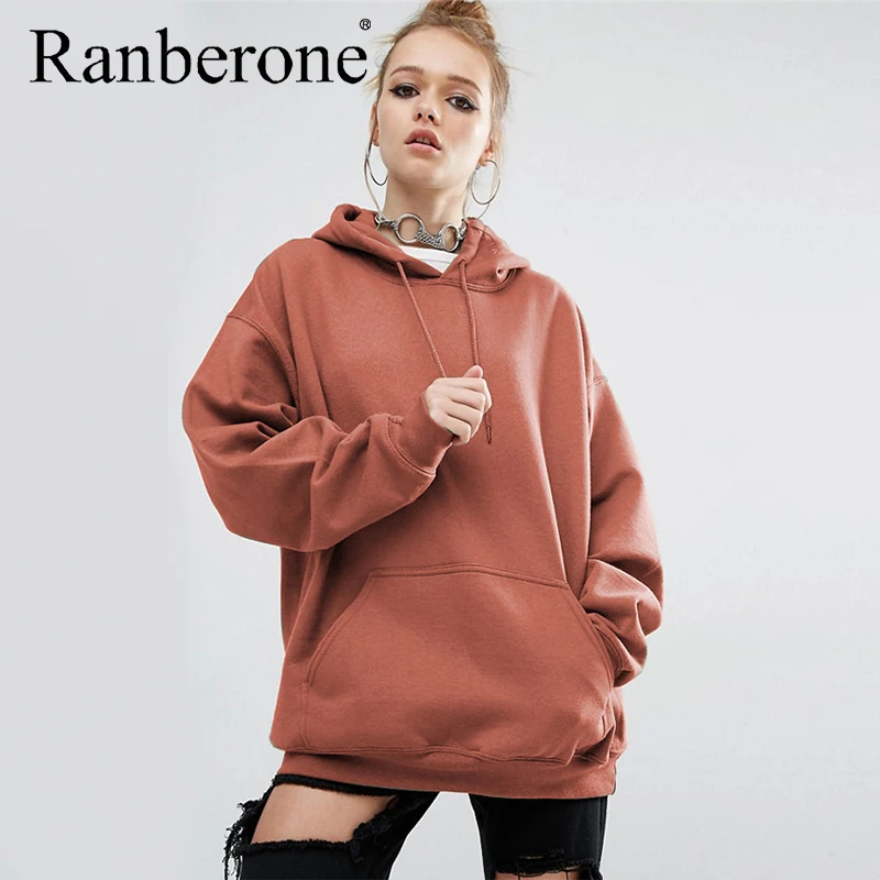 Women Fleece Hoodie Sweatshirts Winter Solid Color Oversize Ladies Pullovers Warm Pocket Hooded Jacket 2020 Tracksuit Wives