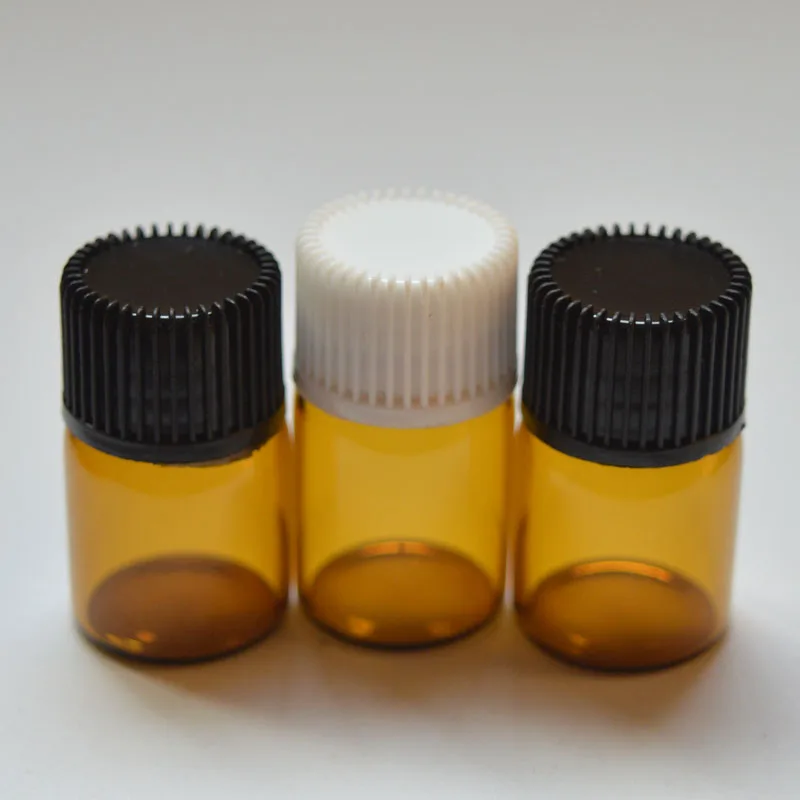5 шт. маленькие флаконы янтарного стекла 1 мл для эфирных масел многоразовые духов