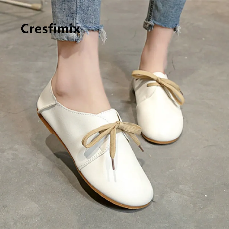 Туфли Cresfimix женские милые мягкие и удобные на шнуровке плоская подошва Уличная