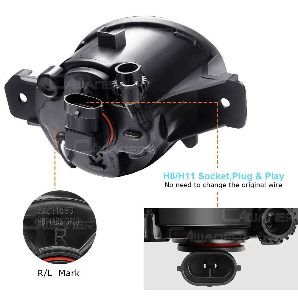 Фото 2 светодиодных противотуманных фар в сборе для Nissan Altima Coupe 2007-2013 30 Вт, передний бампер автомобиля, ангельские глазки, DRL, дневные ходовые огни 8000LM 12 В №4