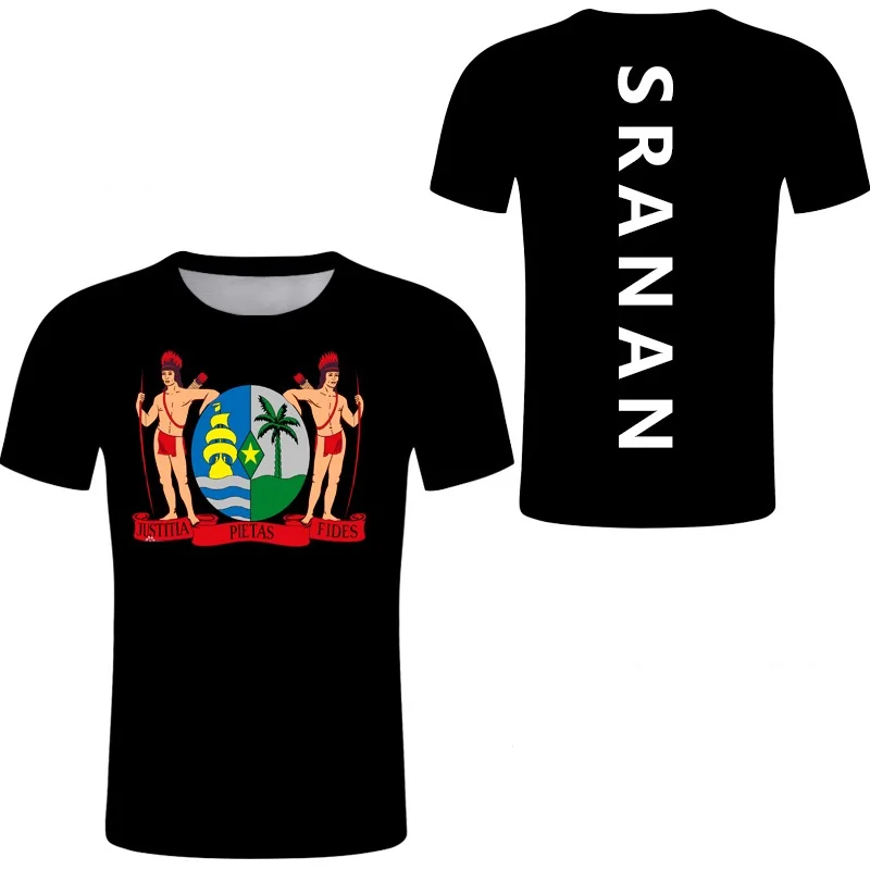 

Suriname Custom Male Tee-shirt Green Cool Streetweare T-shirt Black SRANAN Print Sarnam Country Flag Clothing