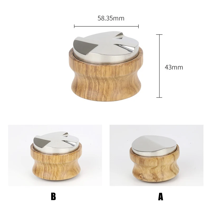 

Coffee Distributor Espresso Tamper 58mm Stainless Steel Coffee Tamper Base with Wooden Handle Coffee Leveler Tool TSH Sh