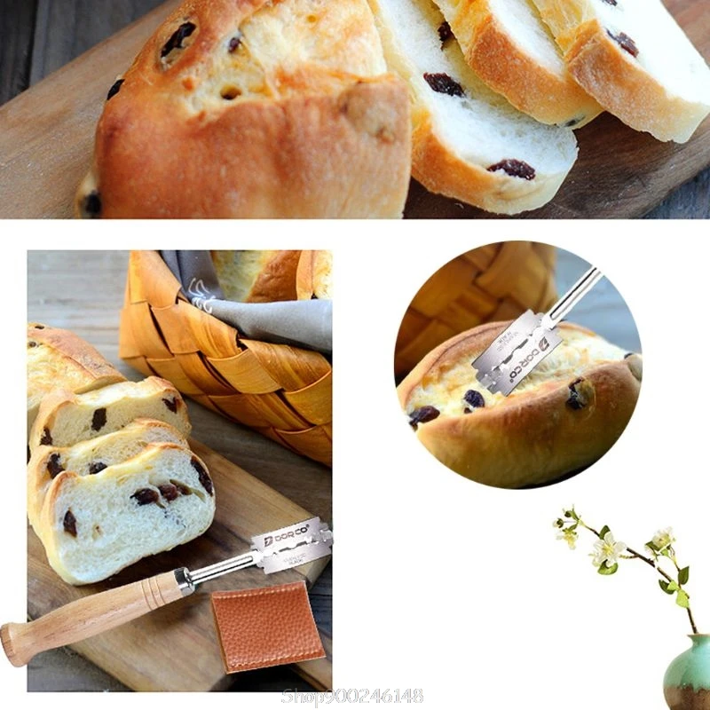 Специальный хлеб изогнутый дугой нож с деревянной ручкой 4 шт. сменные лезвия