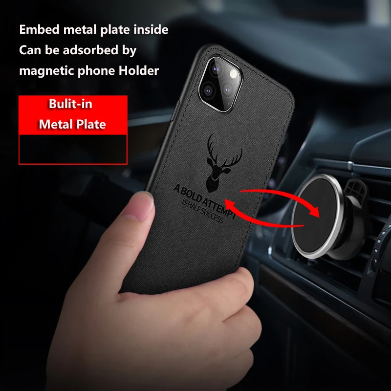 

Cloth Texture Deer 3D Soft Magnetic Car Case For OPPO A9 2020 A11X A11 Magnet Plate Case On For OPPO A5 2020 Cover Funda Coque