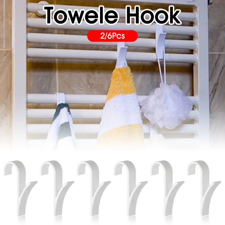

Adhesive Hook Up Storage Towel Hooks Strong Resistence Hanger for Bathroom Cabinet Clothes Couple ABS Durable 10kg Resistence