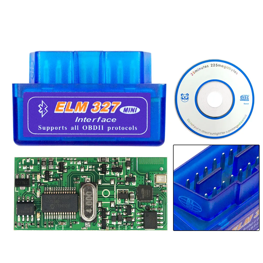 Сканер кодов PIC18F25K80 OBD2 Vgate ELM327 Bluetooth V1.5 OBDII ELM 327 Диагностический инструмент для