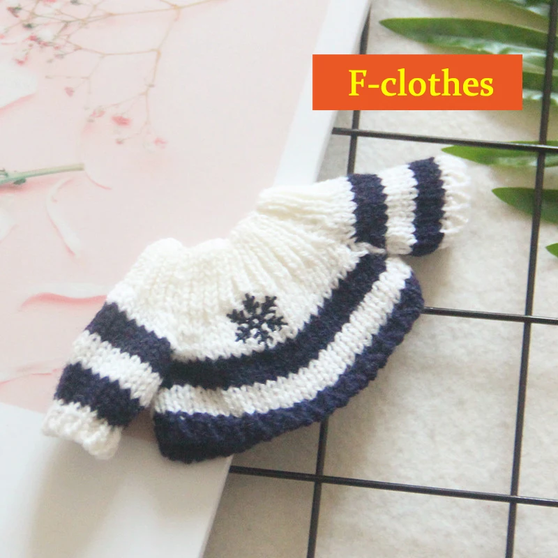 F-clothes Корейские мягкие комбинезоны для кукол, комбинезон, шапка, штаны, сумка, мягкие плюшевые хлопковые игрушки, вязаная одежда, аксессуары для кукол, рождественские подарки для девочек - Цвет: F-clothes