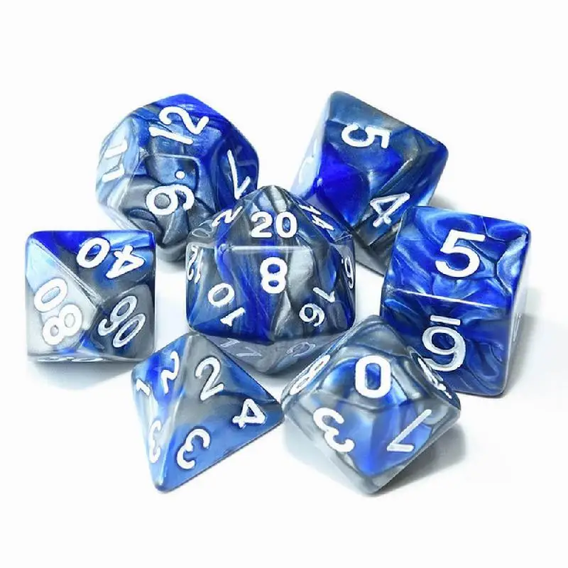 7 шт./лот многогранные игральные кости d4 d6 d8 d10 d % d12 d20 неправильные для DND
