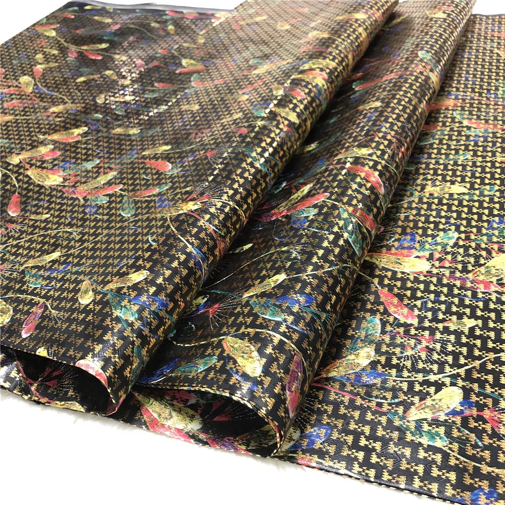

New Arrival Multicolor Printing 5Yards African Gilding Bazin riche Fabric Embroidery Nigerian Material For Women Dress Party BZZ