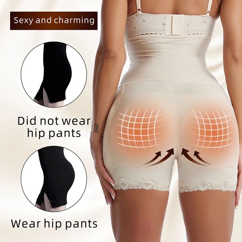 

Women High Waist Butt Lifter Body Shaper Tummy Control Panties Boyshort Pad Shorts Hip Enhancer Pads Shapewear Thigh Trimmer