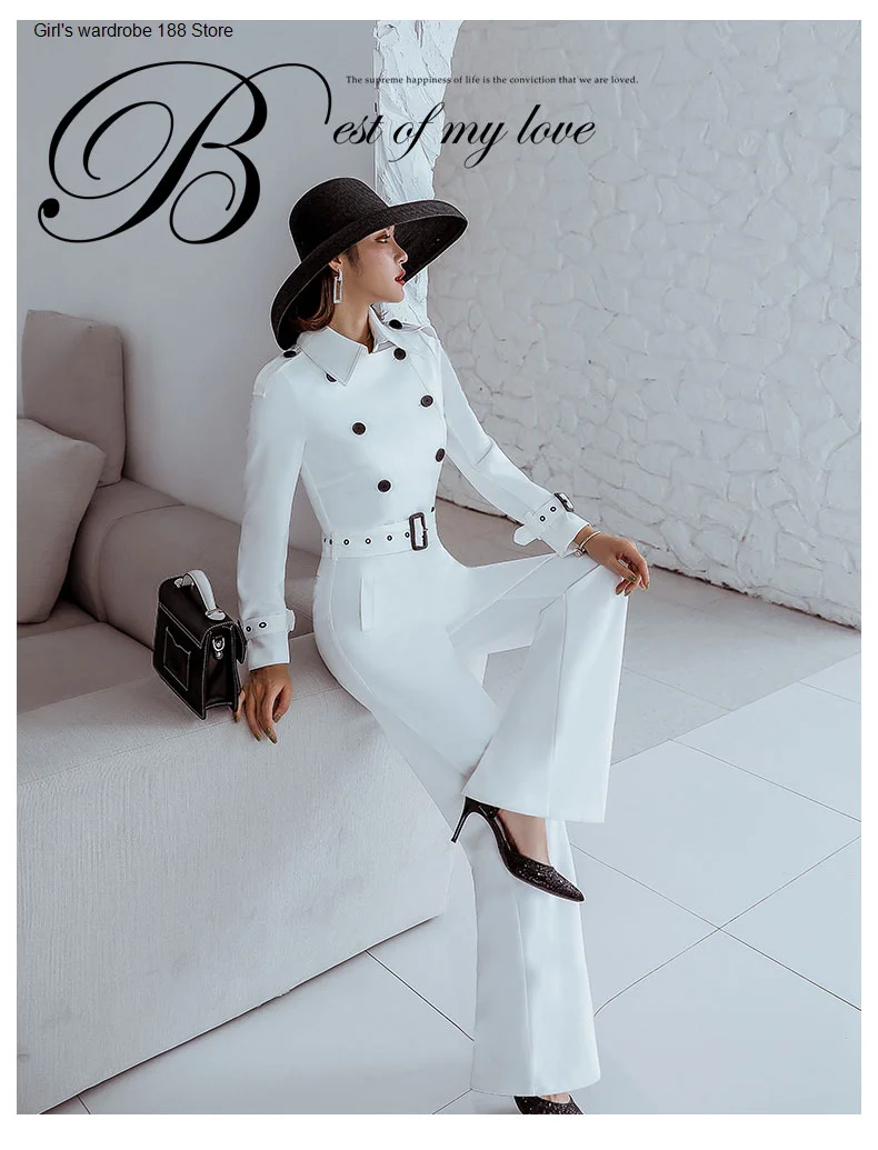 Женский белый комбинезон 2020 новый весенний и осенний Модный облегающий