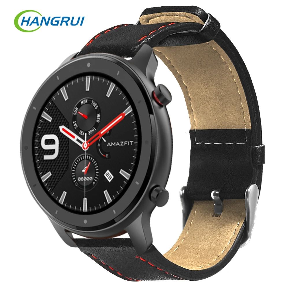 22 мм ремешок для часов для Xiaomi Huami Amazfit GTR 47 мм ремешок для умных часов кожаные влагозащитные спортивные браслеты для Amazfit GTR 47 мм