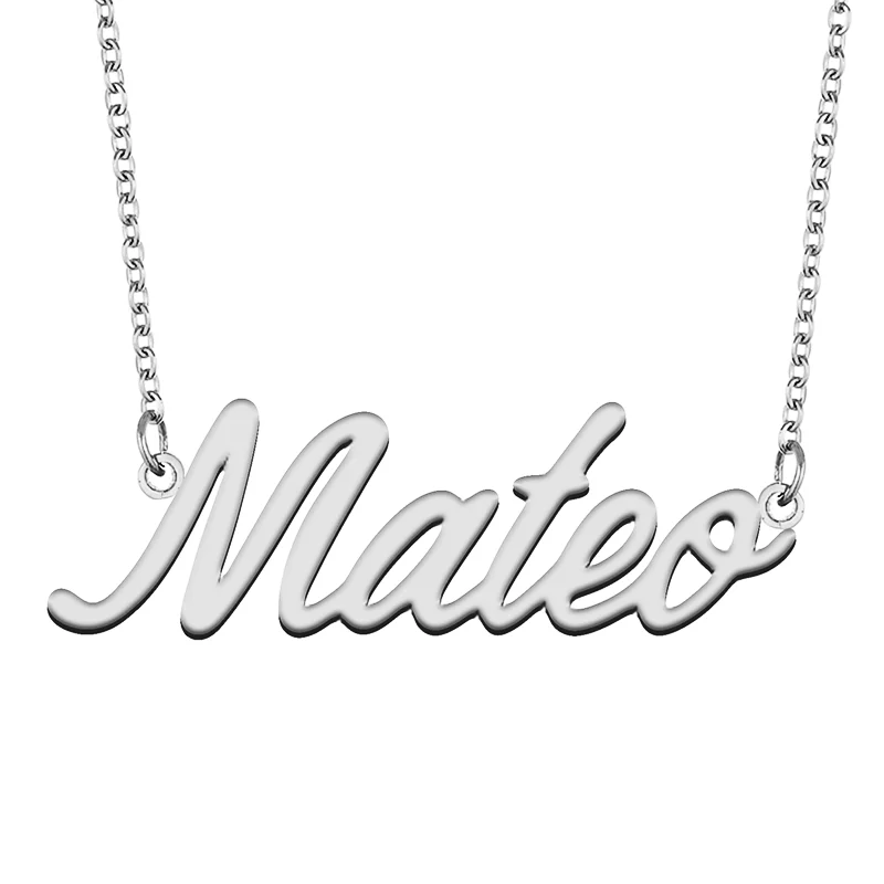 Mateo Custom Name Necklace Customized Pendant Choker Personalized Jewelry Gift for Women Girls Friend Christmas Present