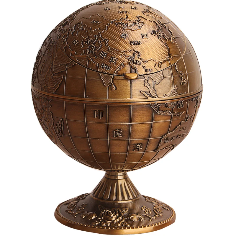 

Retro Home Ashtray Creative Personality Trend Spherical Metal Lid Multi-functional Office Ashtray Smoking Accessories WY70915