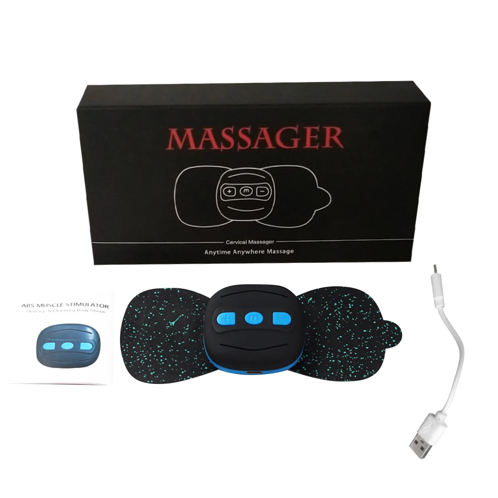 

Portable Ems Mini Electric Neck Massager Cervical Massage Stimulator Stickers Physiotherapy Instrument Muscle Relief Pain
