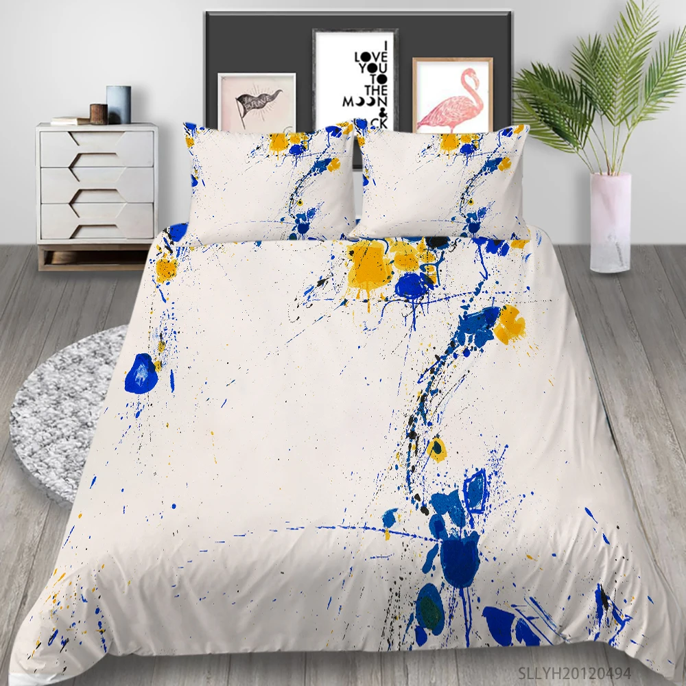 

3D Oil Painting Bedding Set King Queen Size Duvet Cover Set 2/3pcs Modern Home Bed Set Pillowcase Bedroom Decoration