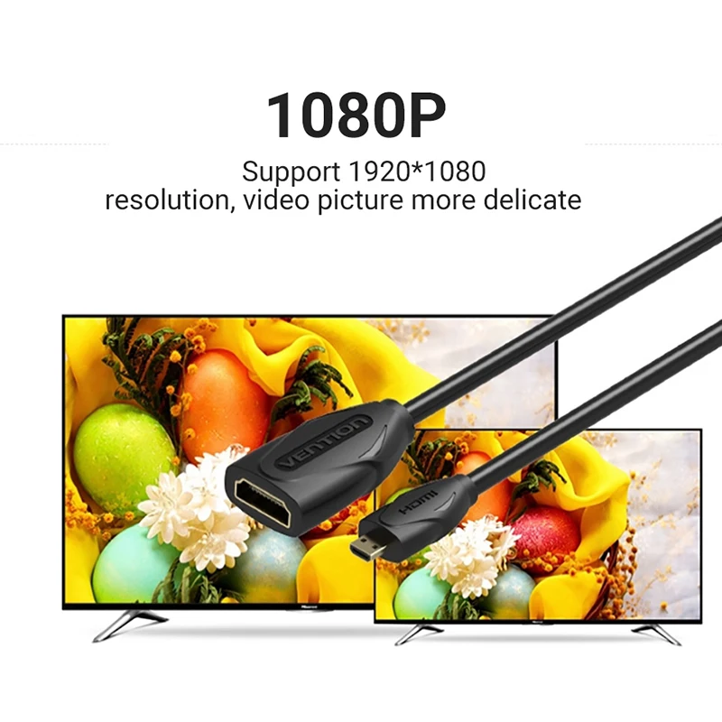 Vention Micro HDMI к кабель 1 м удлинитель папа Женский для планшета HDTV Камера GoPro |