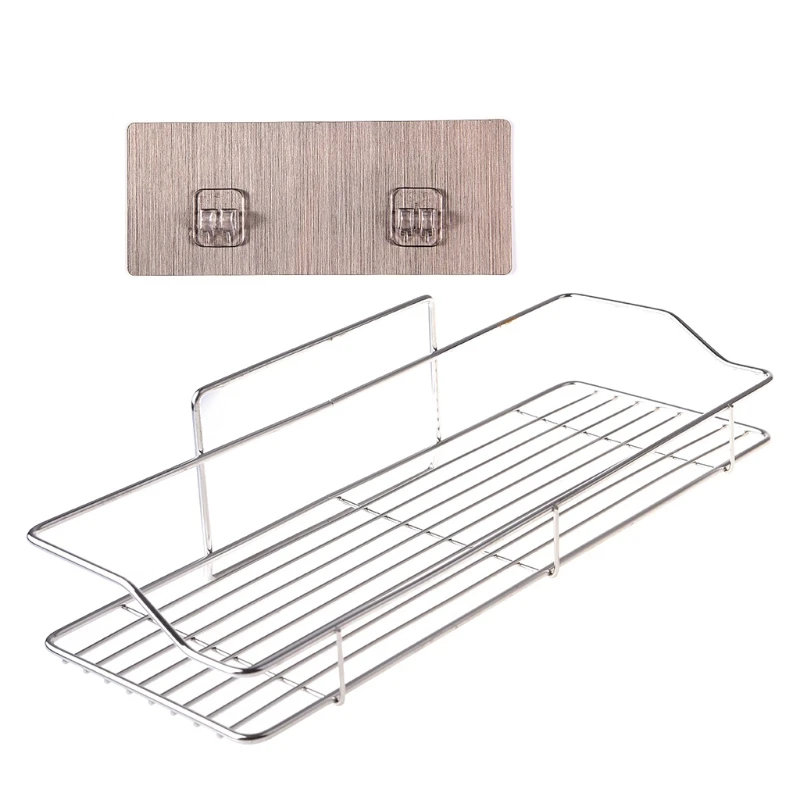 

Stainless Steel Shower Organizer Wall Mounted Storage Rack Basket Bathroom Shelf