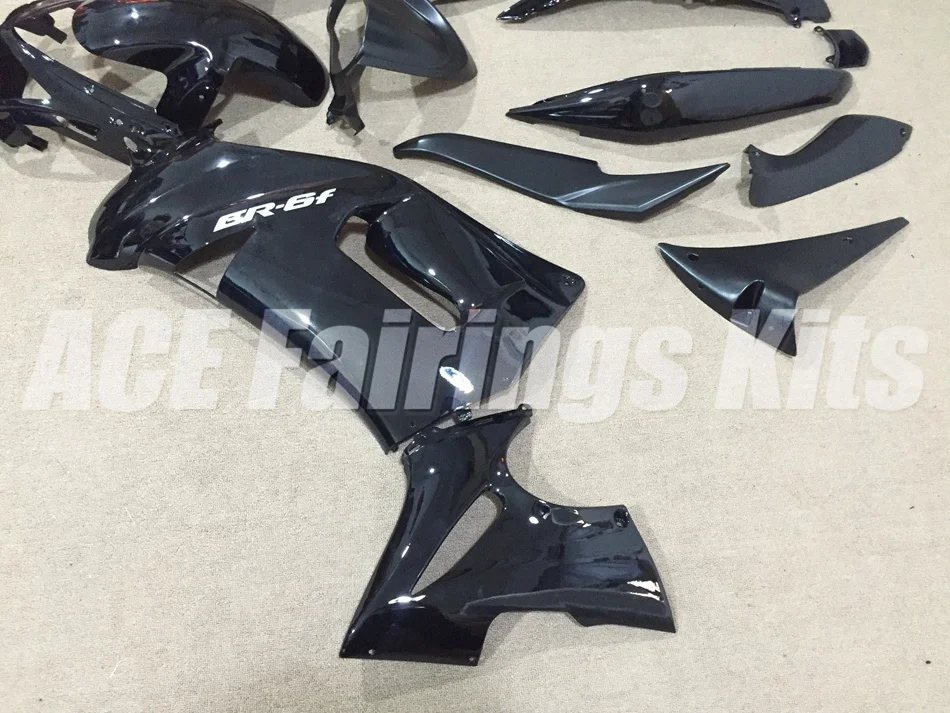Легко Установка ABS Обтекатели комплект подходит для Kawasaki Ninja 650R ER-6F 06 07 08 650 ER6F 2006 2007 2008 Пользовательские черный