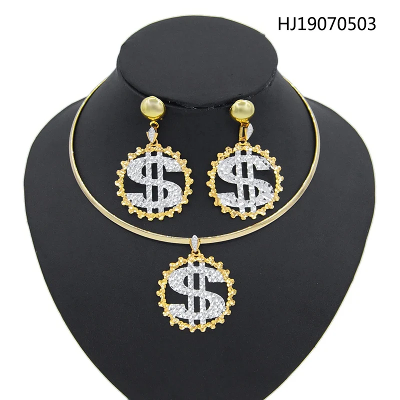 

Yulaili 2019 Wholesale New Unique Charm Fashion African Jewelry Sets Turkish Women Pendant Necklace Earrings for Party Gift