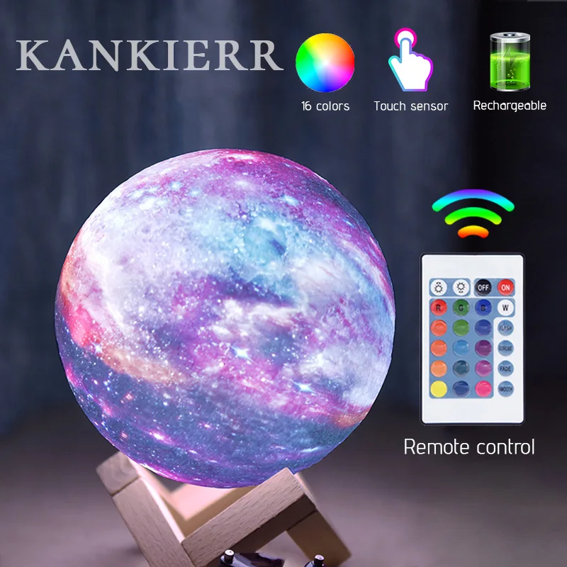

3D Night light usb Print Moon Lamp touch led lights for children's room RGB Color Change moon light decoration for your home