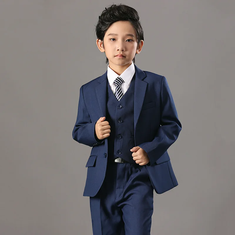 Свадебный пиджак для мальчиков с цветочным узором детский праздничный Блейзер