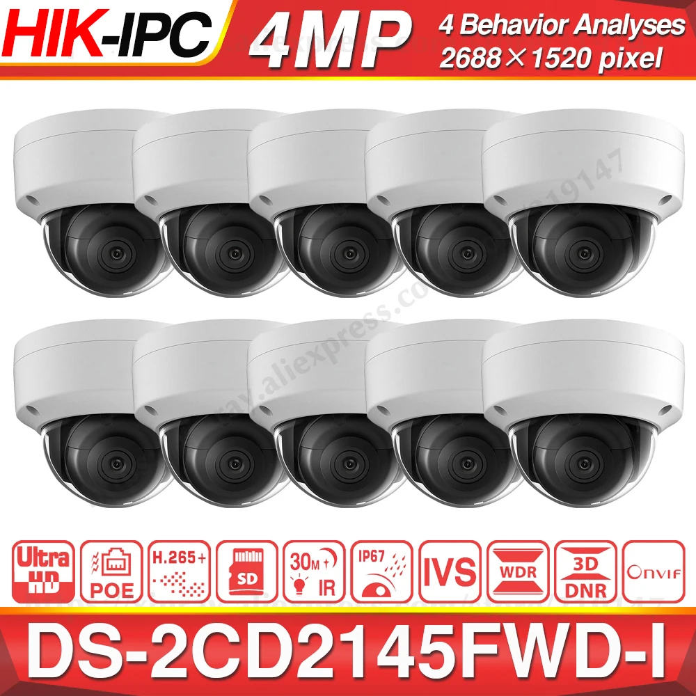 Купольная камера видеонаблюдения Hikvision DS-2CD2145FWD-I 4 МП 30 м ИК IP67 IK10 H.265 разъем для