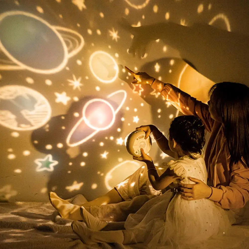 

2021 Star Night Light Projector LED Projection Lamp 360 Degree Rotation 6 Projection Films for Kids Bedroom Home Party Decor