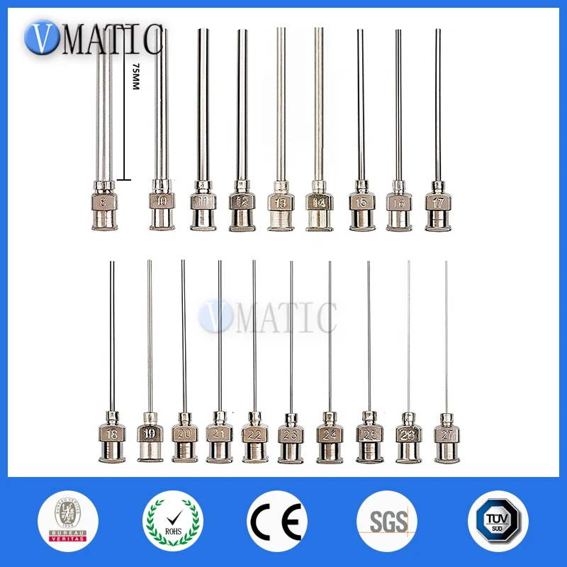 Free Shipping High Precision All Metal Tips Tube Length 75mm Blunt Stainless Steel 12Pcs Dispensing Syringe Needle | Обустройство