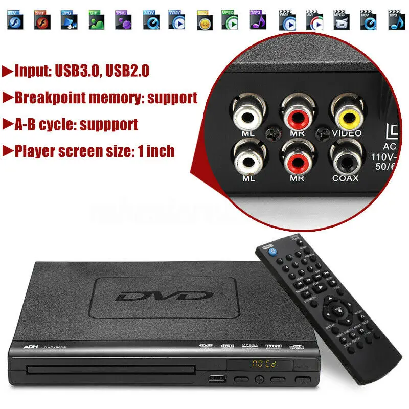 110V-240V USB Портативный несколько DVD плеер ADH проигрыватель