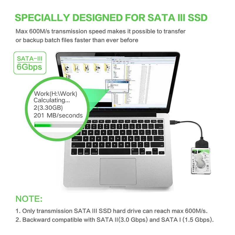 Новый кабель SataIII 3 0 для передачи данных USB 2 5 к SATA жесткого диска 25 дюйма