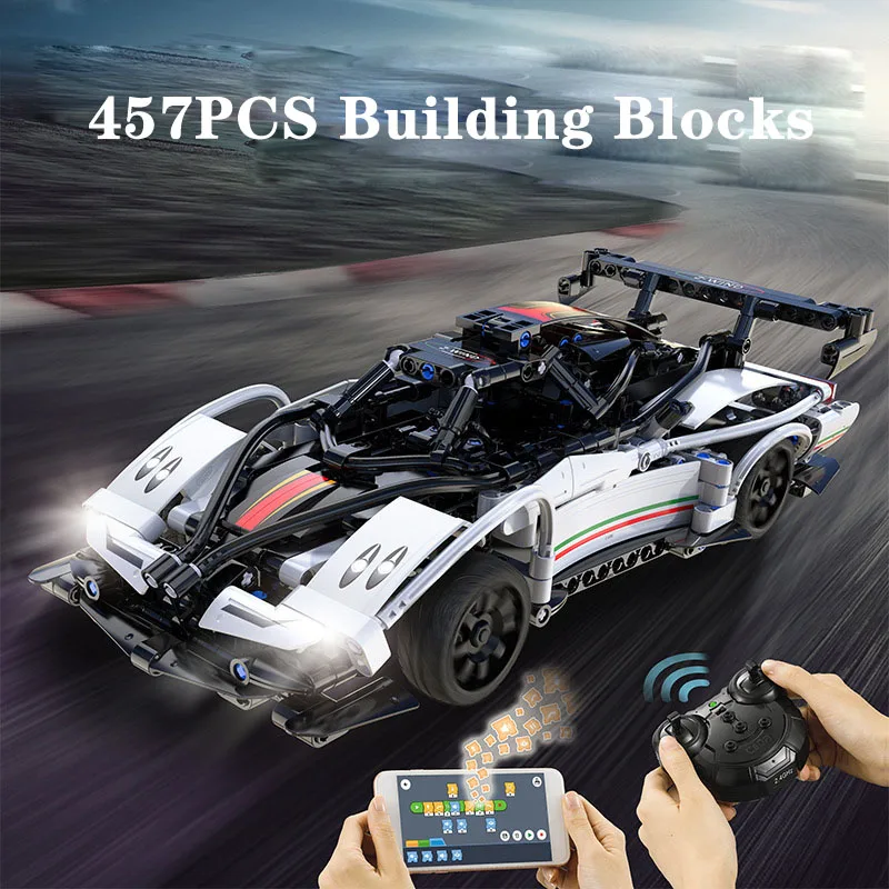 

C51054 457pcs City Remote Control RC Car Sports Vehicle DIY Building Blocks Technical Racing Vehicle Bricks Toys for Children