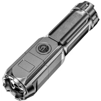 outdoor tool zoom flashlight multi function portable lighting flashlight usb charging flashlights 3 stop light adjustment