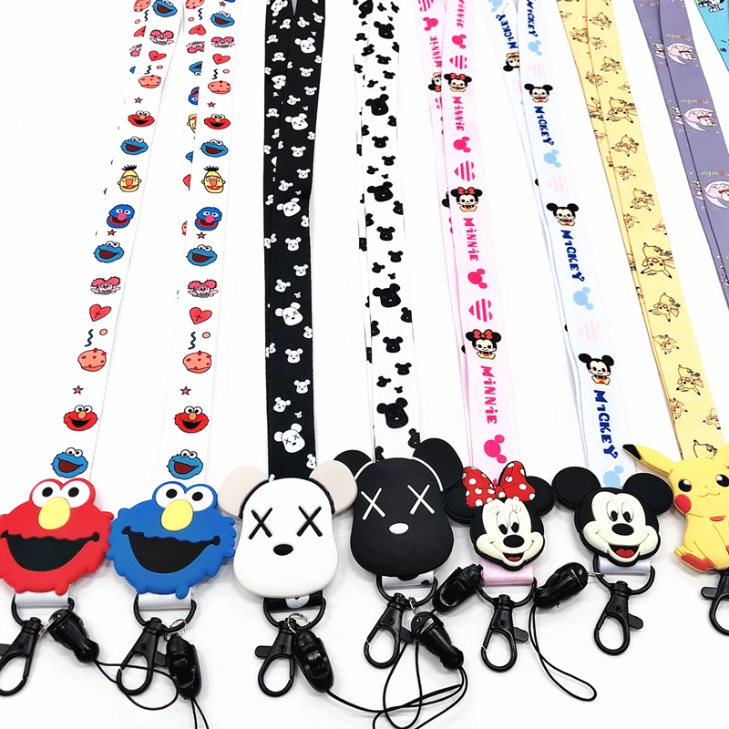Милый мультяшный брелок ремешки на шею для ключей ID Card Pass Gym USB Phone lanyard DIY