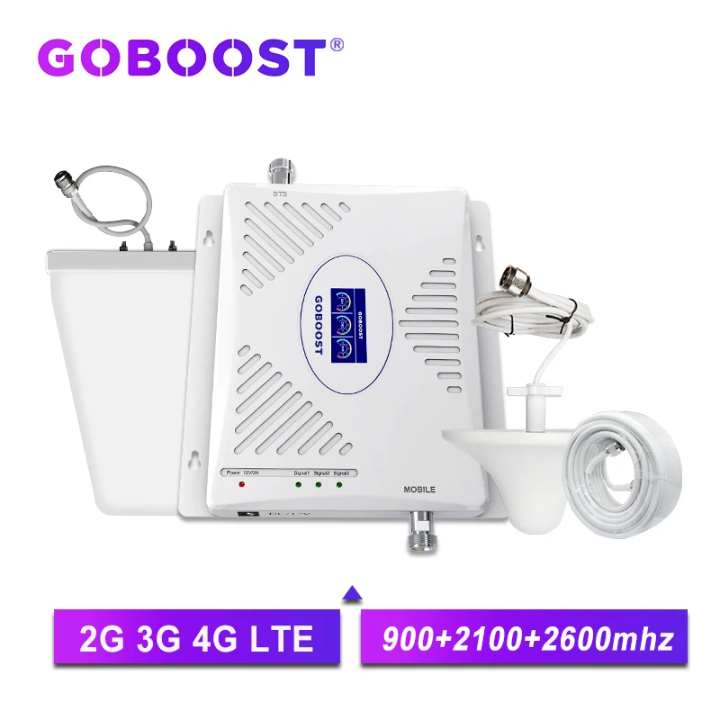 GSM 2G 3G 4G усилитель сотового сигнала DCS LTE повторитель 900 2100 2600 трехдиапазонный UMTS