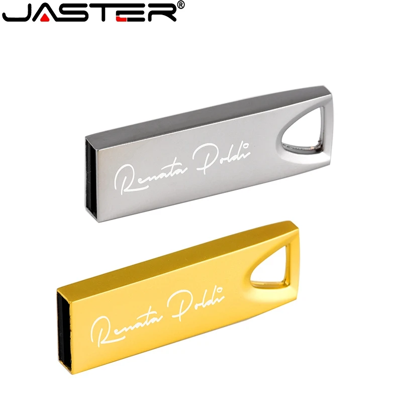 JASTER USB 2 0 металлическая Серебристая Золотая флешка 4 ГБ 8 16 32 64 Гб 128 Флешка карта