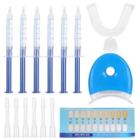 18ml peroxide teeth whitening oral hygiene gel dental tray led cold light color card dental equipment teeth clean whitening kit