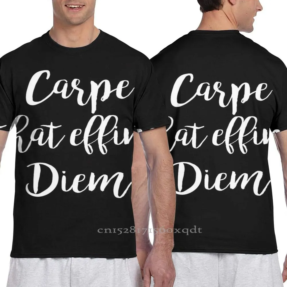 Мужская футболка с надписью Carpe That Effing Diem женская модная со сплошным принтом для