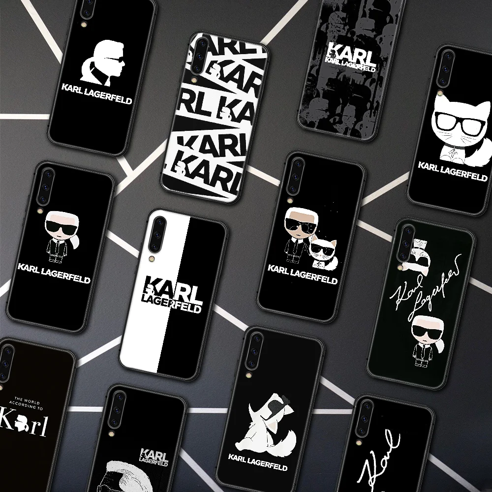 

Lagerfeld luxury Brand KARLS Phone Case Cover For Samsung Galaxy A7 9 8 10 20 20e 21 S 30 30S 31 41 50 50S 51 70 71 91 black