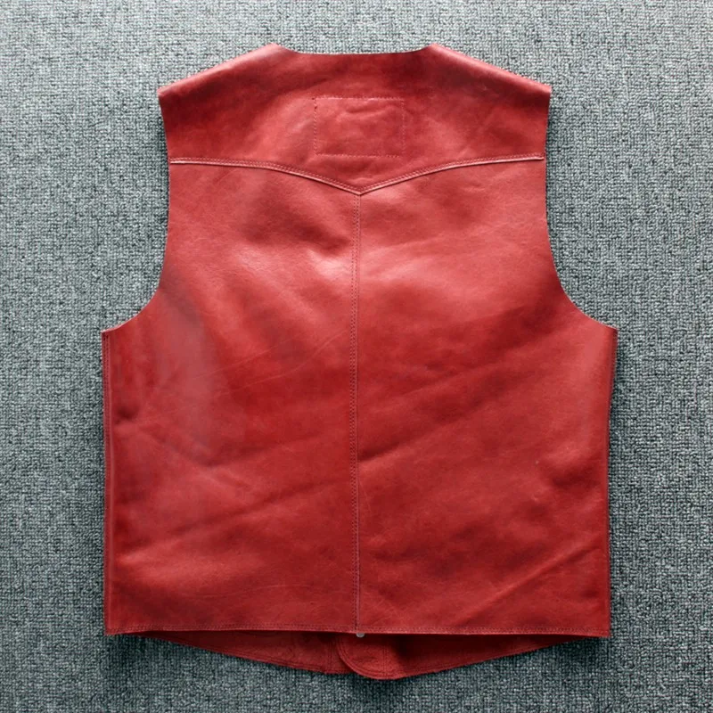 

Жилет мужской из натуральной кожи, винтажный, 2021