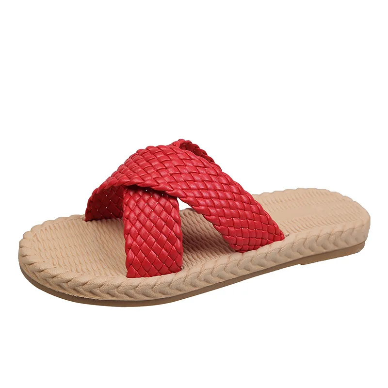 

Sandals and Slippers Women Summer New Bohemian Woven Cross-shaped Outer Wear Non-slip Sandals and Slippers Women Shoes899