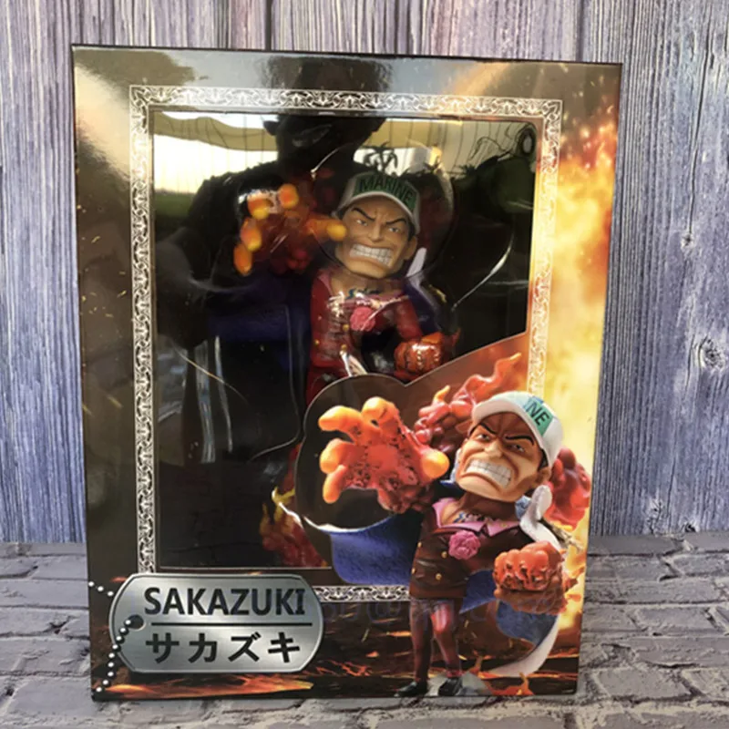

22CM Anime ONE PIECE Navy General Sakazuki Meteor Volcano Battle Ver PVC Action Collectible Model Statue Toy Free Shipping R28