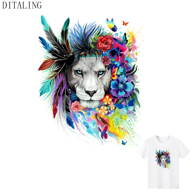 Цветные наклейки DITALING для одежды перьев цветов утюга переводные футболок сделай