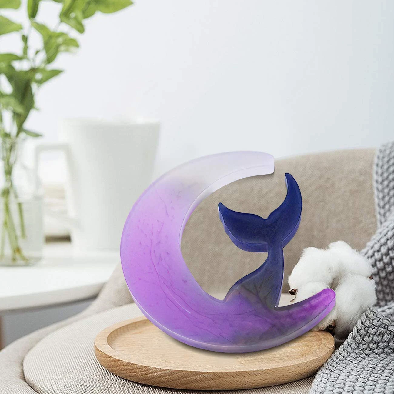 DIY Crescents Moon Resin Mold Creative Wolf Cat Girl Mermaid Tail Epoxy Silicone Molds For Ornaments Home Decoration | Украшения и