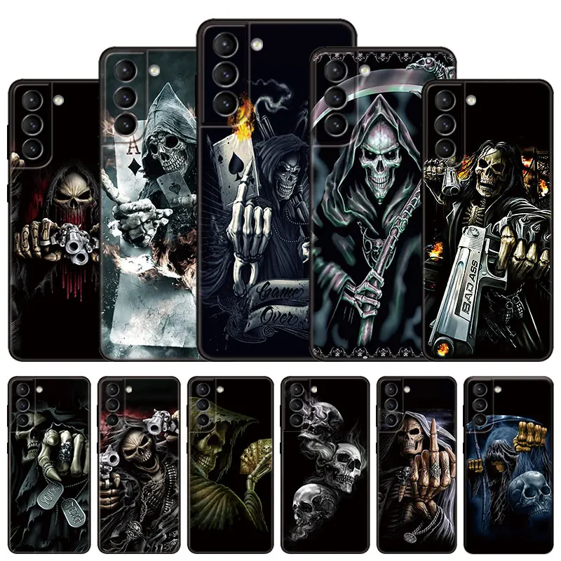 Чехол Grim Reaper Skull для телефона Samsung Galaxy S22 Pro S21 S20 FE Ultra S10 Lite S10E S9 S8 Plus мягкий черный
